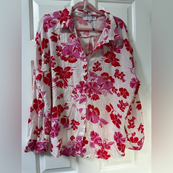 Sugarlips Floral Long Sleeve Button Down Shirt, NWOT - Picture 1 of 7